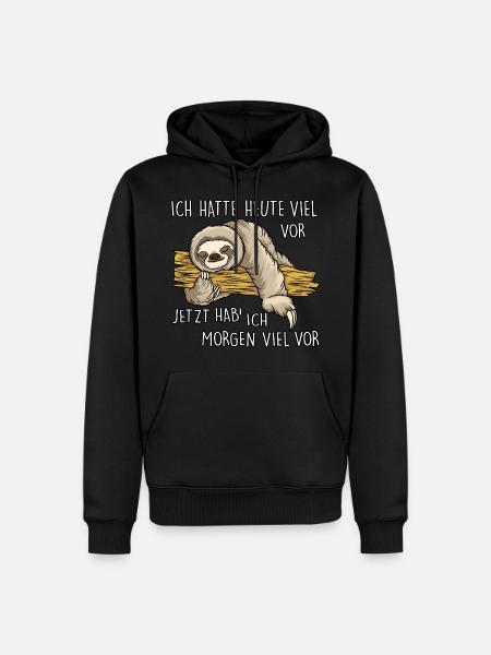 Ich hatte heute viel vor - Männer Premium Bio Hoodie - Schwarz