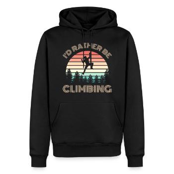 Je préfère grimper Escalade Dire Rétro Sun - Sweat à capuche Premium bio Homme - noir - Devant - Nico (187cm)