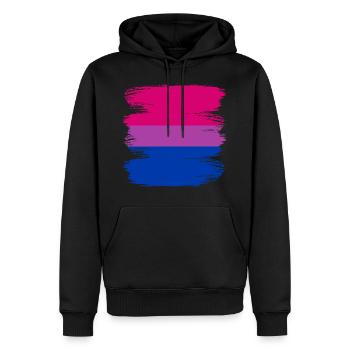 Bisexuel Bi Pride Motif Drapeau - Sweat à capuche Premium bio Homme - noir - Devant - Nico (187cm)