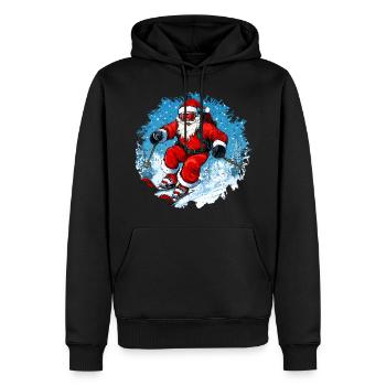 Noël des skieurs - Sweat à capuche Premium bio Homme - noir - Devant - Nico (187cm)
