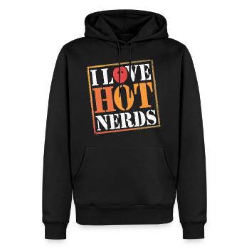 I Love Hot Nerds 22 - Männer Premium Bio Hoodie - Schwarz - Vorne - Nico (187cm)