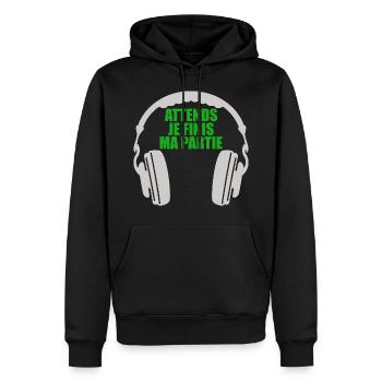 Moment, ich beende mein Gamer Gamer Videospiel - Männer Premium Bio Hoodie - Schwarz - Vorne - Nico (187cm)