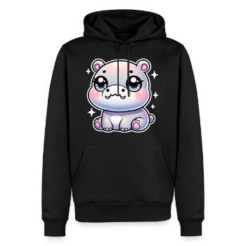 Super Cute Kawaii Baby Hippo - Männer Premium Bio Hoodie - Schwarz - Vorne - Nico (187cm)