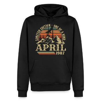 Bestes Geburtstagsgeschenk April 1987 - Männer Premium Bio Hoodie - Schwarz - Vorne - Nico (187cm)