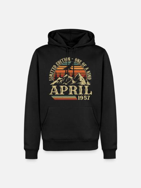 Best Birthday Gift April 1957 - Men’s Premium Organic Hoodie - black