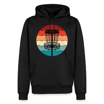 Disc Golf - Männer Premium Bio Hoodie - Schwarz - Vorne - Nico (187cm)