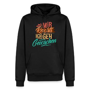 Geocaching - Männer Premium Bio Hoodie - Schwarz - Vorne - Nico (187cm)