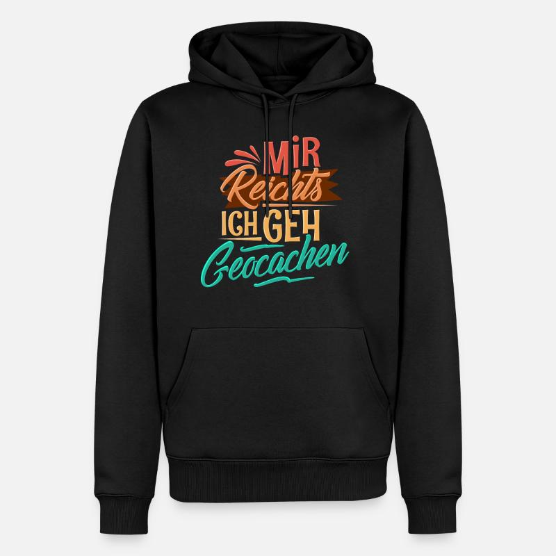 Geocaching - Männer Premium Bio Hoodie - Schwarz
