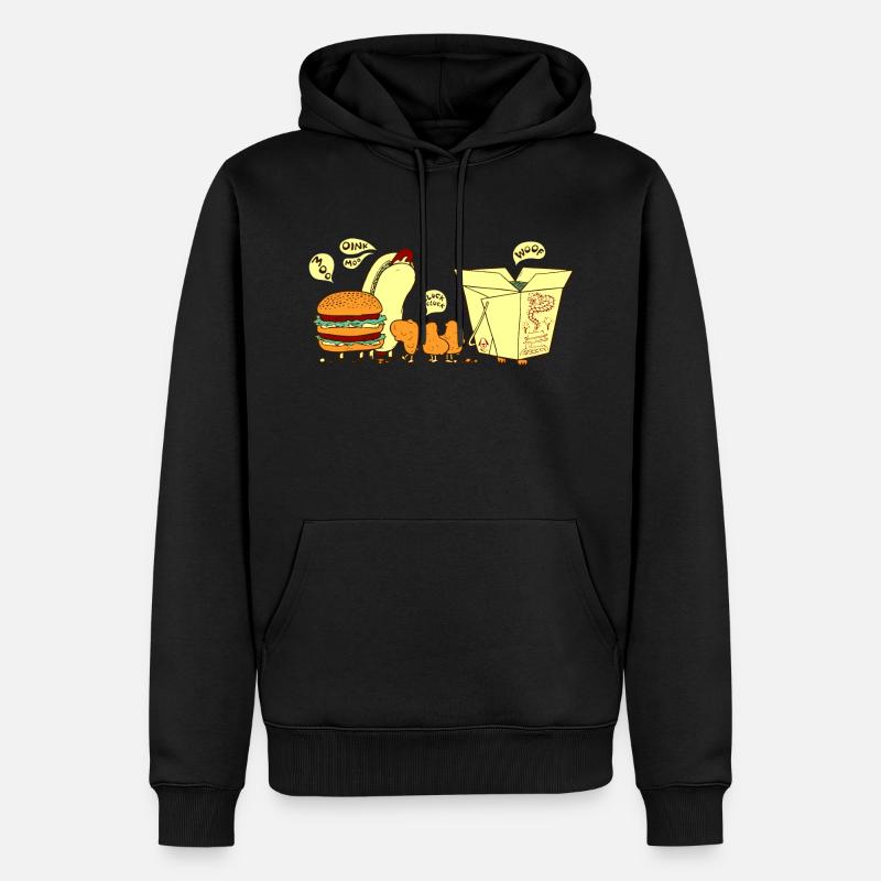 Graphique amusant de restauration rapide - Sweat à capuche Premium bio Homme - noir