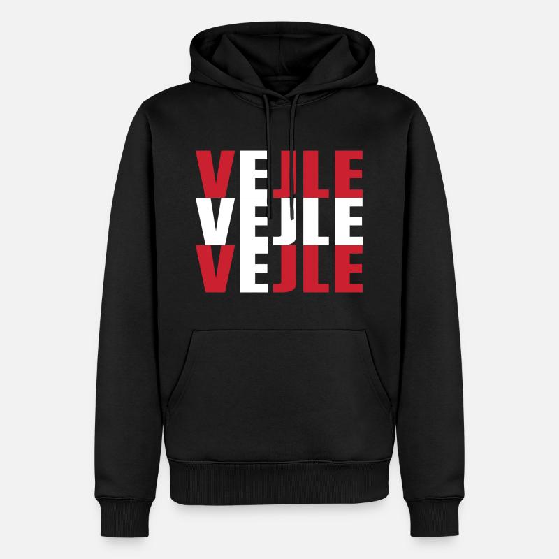 Vejle Danemark Drapeau - Sweat à capuche Premium bio Homme - noir