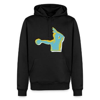 Conception du joueur de handball - Sweat à capuche Premium bio Homme - noir - Devant - Nico (187cm)