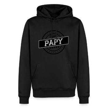 Super papy - Sweat à capuche Premium bio Homme - noir - Devant - Nico (187cm)