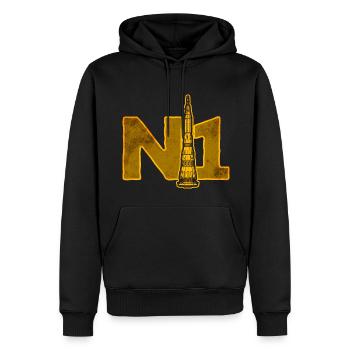 Missile N1 Unione Sovietica - Felpa con cappuccio ecologica premium da uomo - nero - Fronte - Nico (187cm)