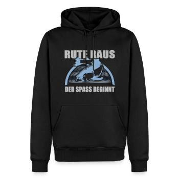 Rute raus der spass beginnt angeln Angel Fisch - Männer Premium Bio Hoodie - Schwarz - Vorne - Nico (187cm)