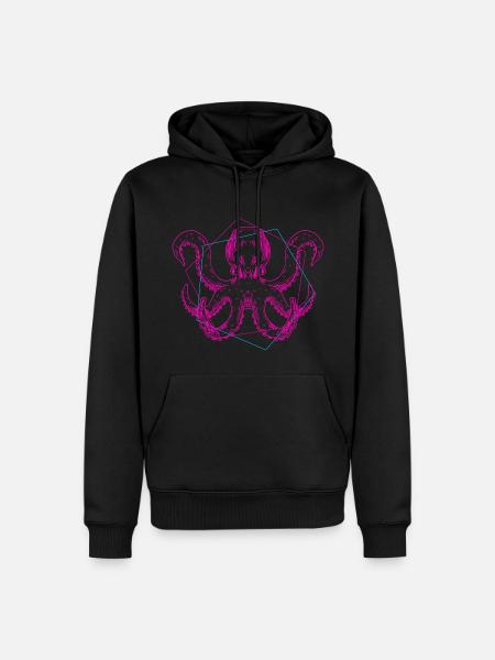 Oktopus - Männer Premium Bio Hoodie - Schwarz