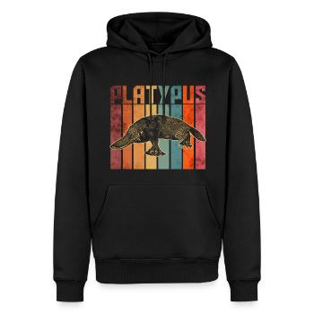 Ornithorynque - Sweat à capuche Premium bio Homme - noir - Devant - Nico (187cm)
