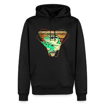 Gecko - Männer Premium Bio Hoodie - Schwarz - Vorne - Nico (187cm)