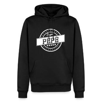 Super pépé - blanc - Sweat à capuche Premium bio Homme - noir - Devant - Nico (187cm)
