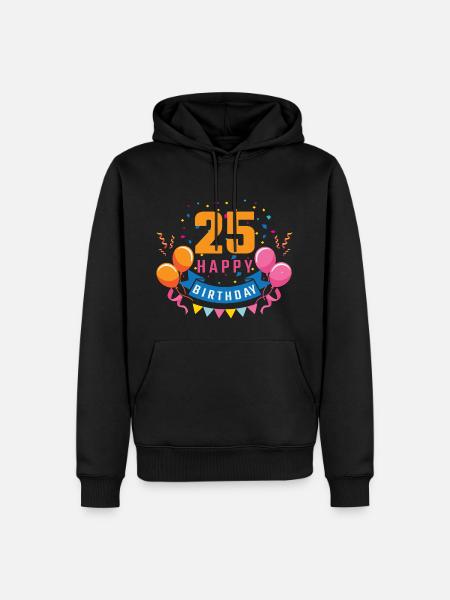 25 cumpleaños de 25 años de regalo Feliz Cumpleaños - Sudadera con capucha prémium ecológica para hombre - negro