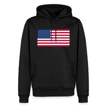 Flagge Vereinigte Staaten - Männer Premium Bio Hoodie - Schwarz - Vorne - Nico (187cm)