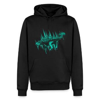 Dinosaure Ankylosaurus - Sweat à capuche Premium bio Homme - noir - Devant - Nico (187cm)