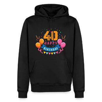 40ème anniversaire de 40 ans Joyeux anniversaire cadeau - Sweat à capuche Premium bio Homme - noir - Devant - Nico (187cm)