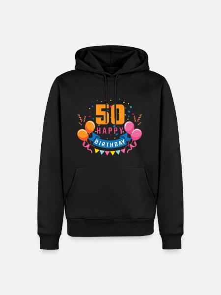 50th birthday 50 years Happy Birthday gift - Men’s Premium Organic Hoodie - black