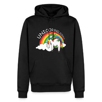 Unicornilicieux - Sweat à capuche Premium bio Homme - noir - Devant - Nico (187cm)