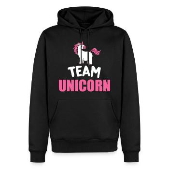L'équipe Licorne licornes JGA Polterabend - Sweat à capuche Premium bio Homme - noir - Devant - Nico (187cm)