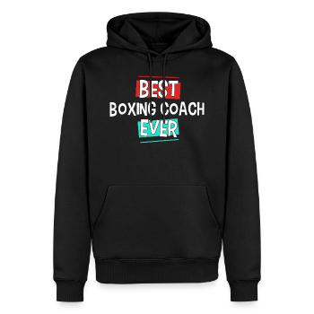 Meilleur entraîneur Boîte de tout cadeau boxeur temps - Sweat à capuche Premium bio Homme - noir - Devant - Nico (187cm)