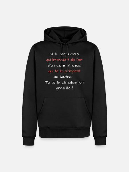 Si tu mets d'un côté ceux qui brassent de l'air... - Sweat à capuche Premium bio Homme - noir