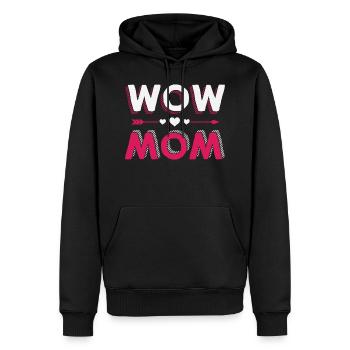 Wow maman mère cadeau de fête des mères - Sweat à capuche Premium bio Homme - noir - Devant - Nico (187cm)