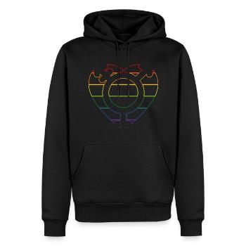 Liebe ist neutral... - Männer Premium Bio Hoodie - Schwarz - Vorne - Nico (187cm)