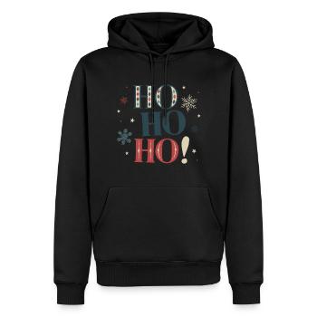Ho Ho Ho! Noël est là! - Sweat à capuche Premium bio Homme - noir - Devant - Nico (187cm)