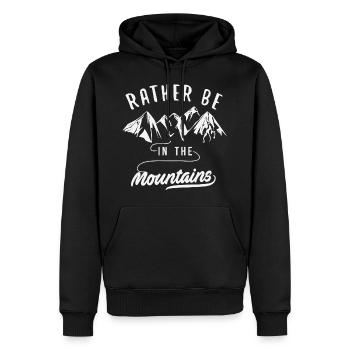 Chemise de montagne Plutôt être dans les montagnes Gift Tee - Sweat à capuche Premium bio Homme - noir - Devant - Nico (187cm)