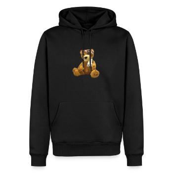 ours en peluche - Sweat à capuche Premium bio Homme - noir - Devant - Nico (187cm)