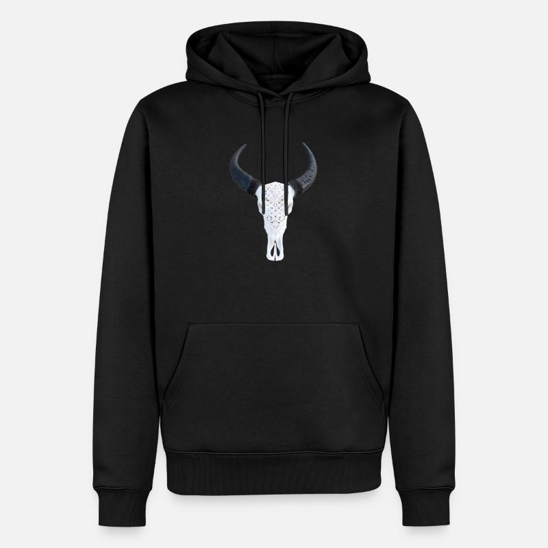 cornes - Sweat à capuche Premium bio Homme - noir