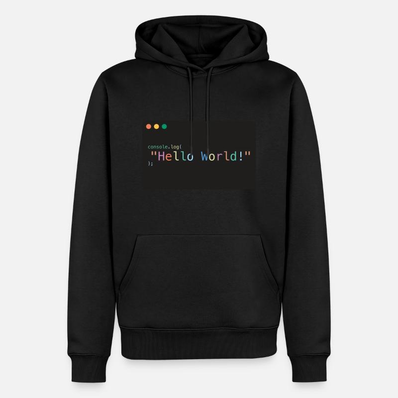 Hello World JavaScript console.log - Männer Premium Bio Hoodie - undefined