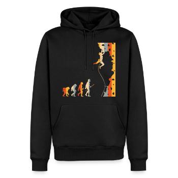 Vintage Kletterer Evolution Bouldering Climber - Männer Premium Bio Hoodie - Schwarz - Vorne - Nico (187cm)