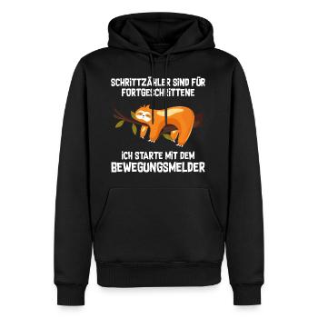 Schrittzähler Sind Für Fortgeschrittene Faultier - Männer Premium Bio Hoodie - Schwarz - Vorne - Nico (187cm)