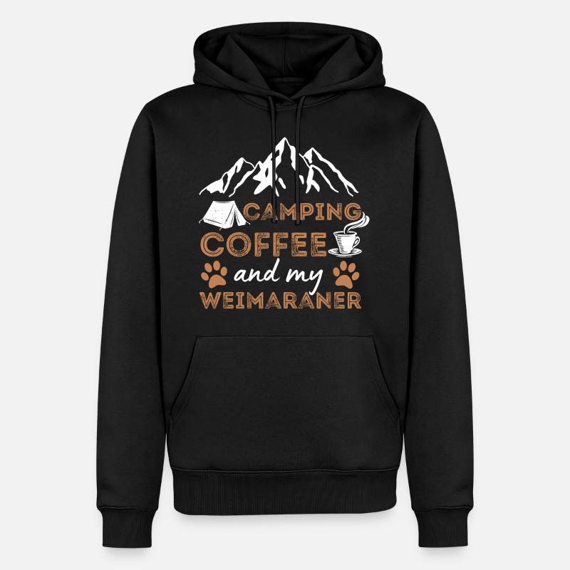 Weimaraner Kaffee Camping Hund Cafe - Männer Premium Bio Hoodie - Schwarz