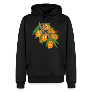 Sea buckthorn - Men’s Premium Organic Hoodie - black - Front - Nico (187cm)