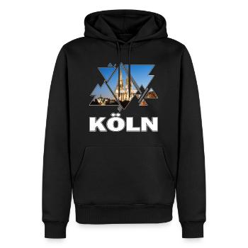 Cathédrale de Cologne Allemagne Ville Skyline Home Love - Sweat à capuche Premium bio Homme - noir - Devant - Nico (187cm)