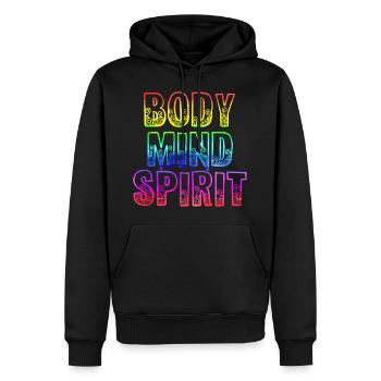 yoga 9 body mind spirit - Männer Premium Bio Hoodie - Schwarz - Vorne - Nico (187cm)