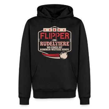 Flipper sind Rudeltiere Pinball | Farben änderbar - Männer Premium Bio Hoodie - Schwarz - Vorne - Nico (187cm)