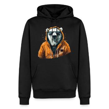 Street style bear | Polar Bear Lovers - Men’s Premium Organic Hoodie - black - Front - Nico (187cm)
