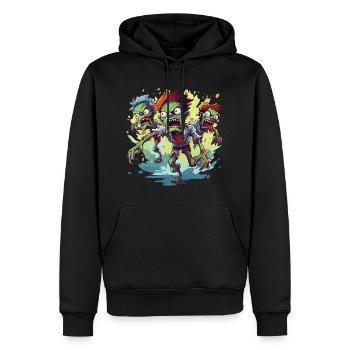 Zombie Apokalypse Halloween Zombiejäger Untote - Männer Premium Bio Hoodie - Schwarz - Vorne - Nico (187cm)