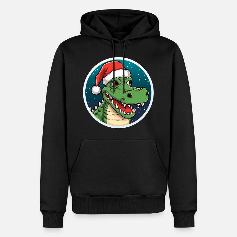 Crocodiles Noël - Sweat à capuche Premium bio Homme - noir