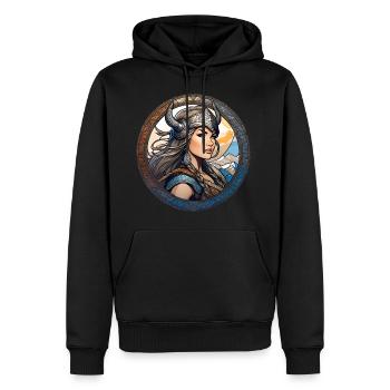 Stolze Wikingerin Germanin Schildmaid - Männer Premium Bio Hoodie - Schwarz - Vorne - Nico (187cm)