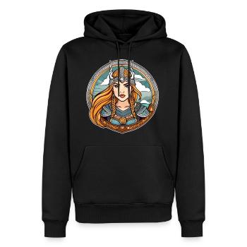 Stolze Wikingerin Germanin Schildmaid - Männer Premium Bio Hoodie - Schwarz - Vorne - Nico (187cm)